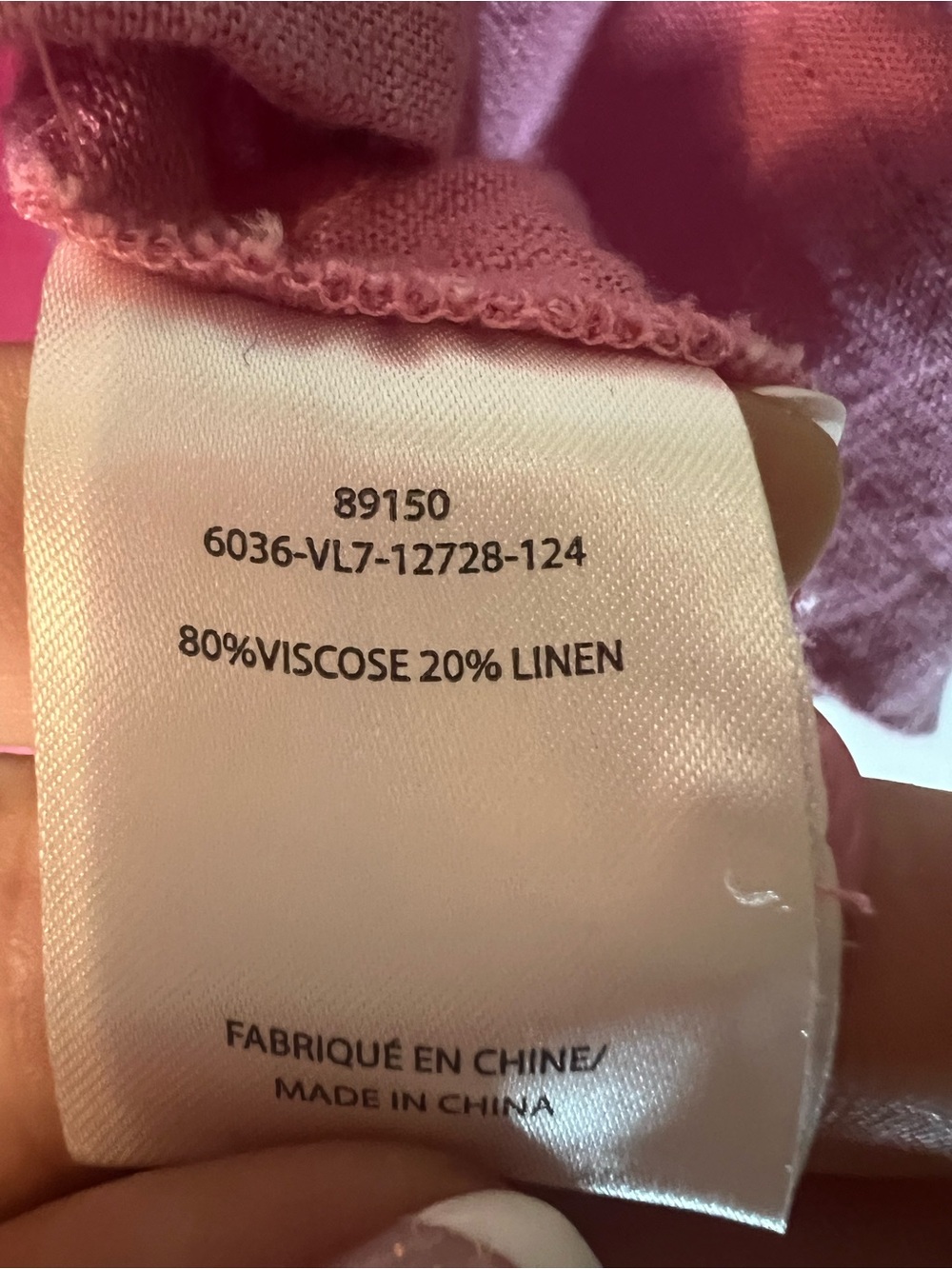 Pink Linen Sequin Pocket Top - Picture 5 of 5